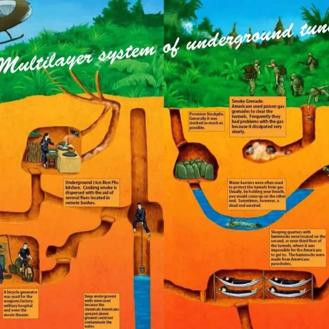 Meraviglie ingegneristiche nei tunnel di Cu Chi: come i vietnamiti hanno costruito sistemi di ventilazione, stufe a camma Hoang e reti sotterranee a più livelli.